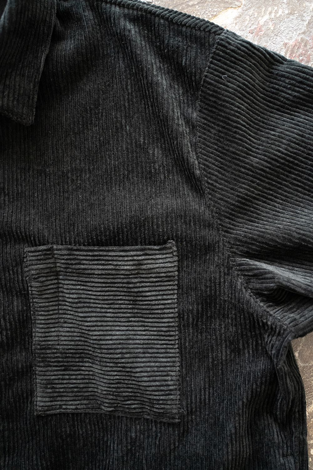 【23AW】綿×レーヨンコーデュロイシャツジャケット(BLACK)