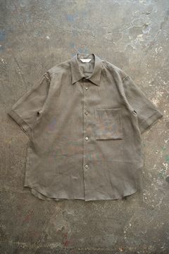 【ラスト1点】【23SS】半袖リネンレギュラーカラーシャツ(KHAKI BROWN)