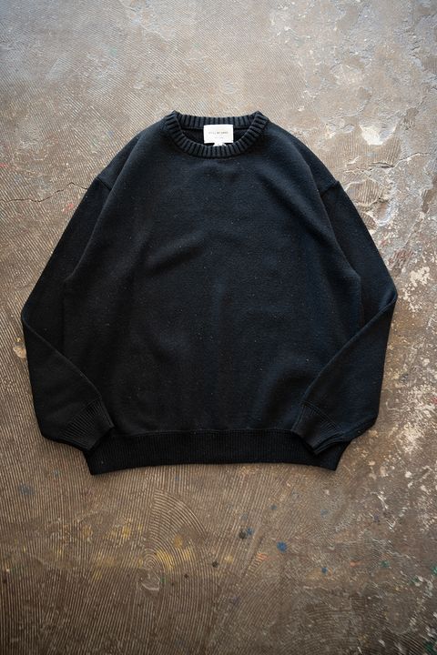 【ラスト1点】【25AW】シルク×コットンクルーネックニット(BLACK)