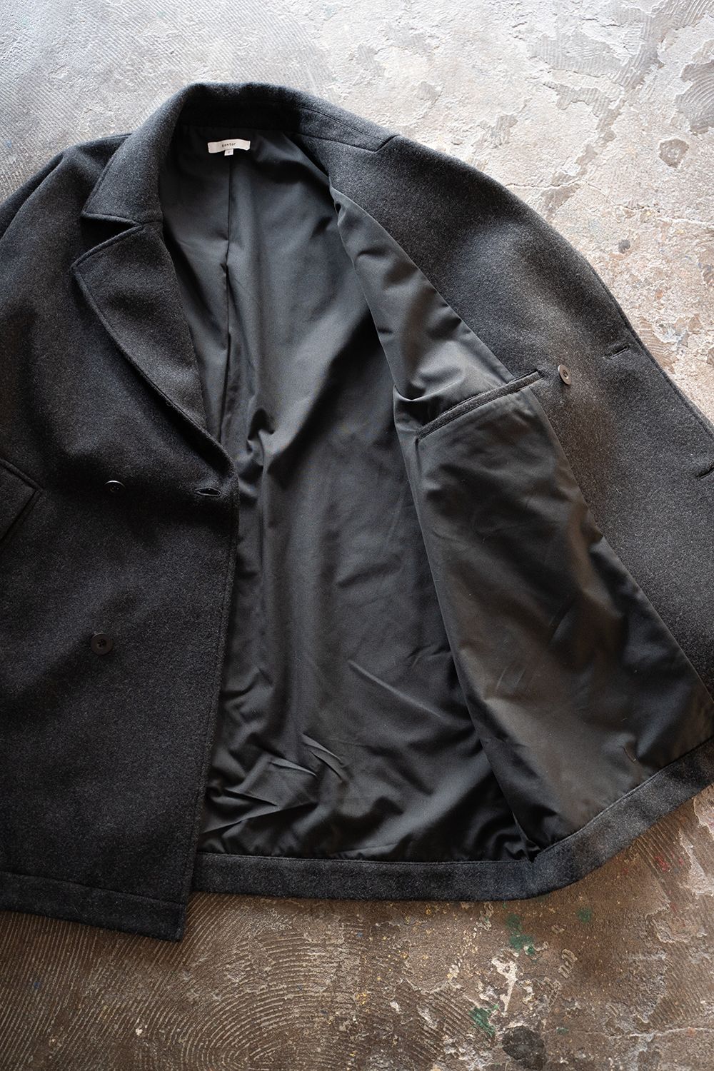 【ラスト1点】【24AW】Wool Semi P Coat(BLACK)