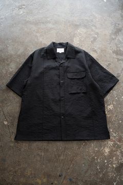 【26SS】ピンタックオープンカラー半袖シャツ(BLACK)