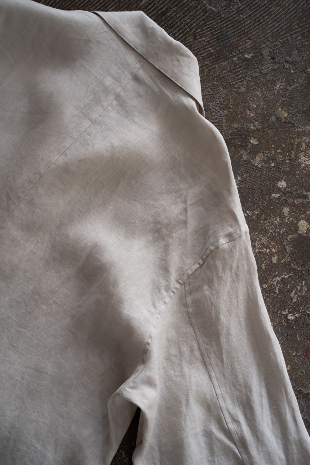 【26SS】リネンミニマルカバーオールジャケット(TAUPE)