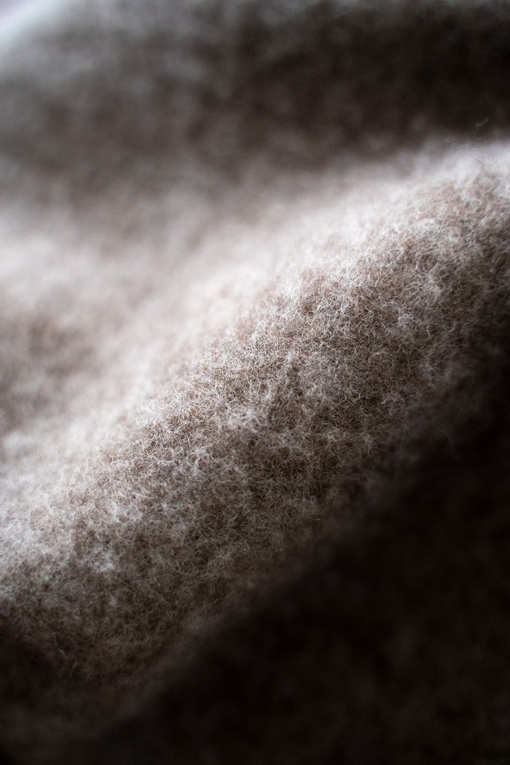 【ラスト1点】Black Merino Wool Pullover/ブラックメリノウール裏毛クルーネックプルオーバー(PINK)