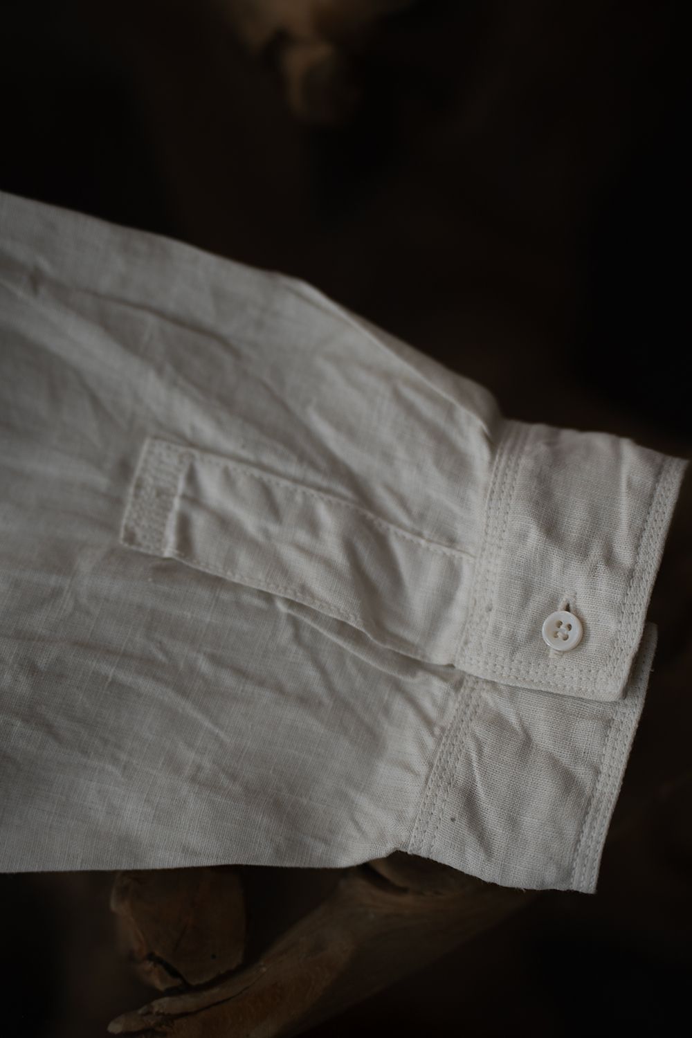 大麻シャツ 3(ベンガラ白)