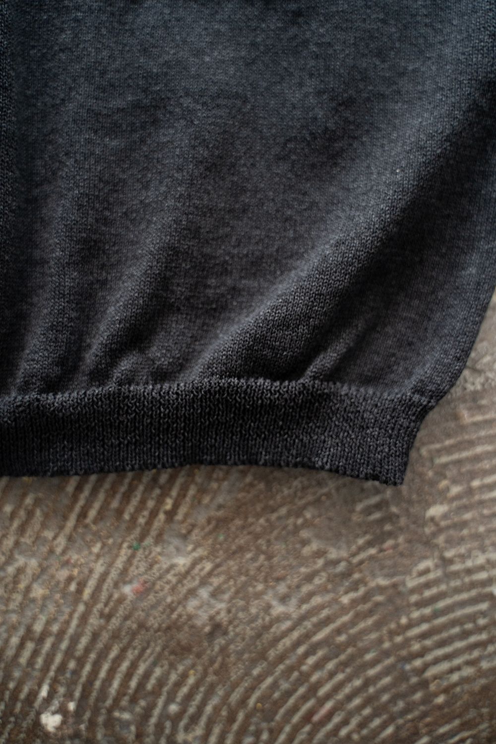 【ラスト1点】【25SS】和紙混12Gニットポロ(BLACK)