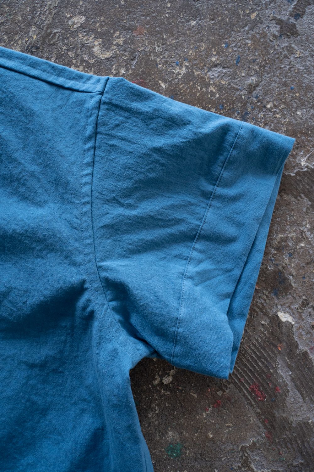 【26SS】"joint(short)"pajama【オールインワン】(washed light cotton BLUE)