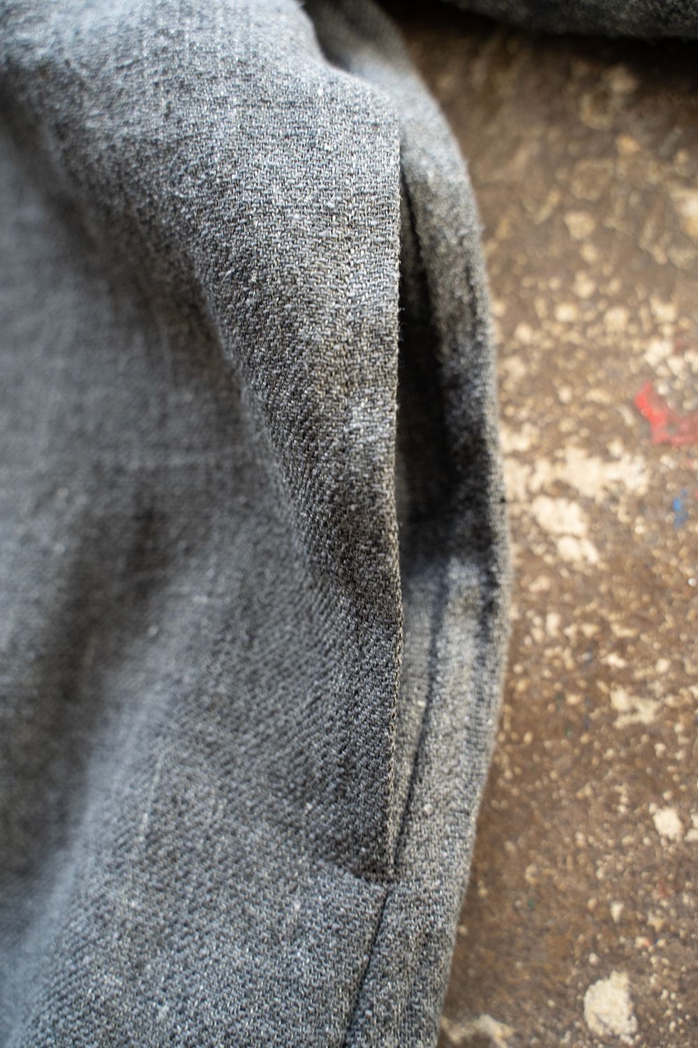 【ラスト1点】【23SS】リネン×シルクシャツブルゾン(SLATE GRAY)