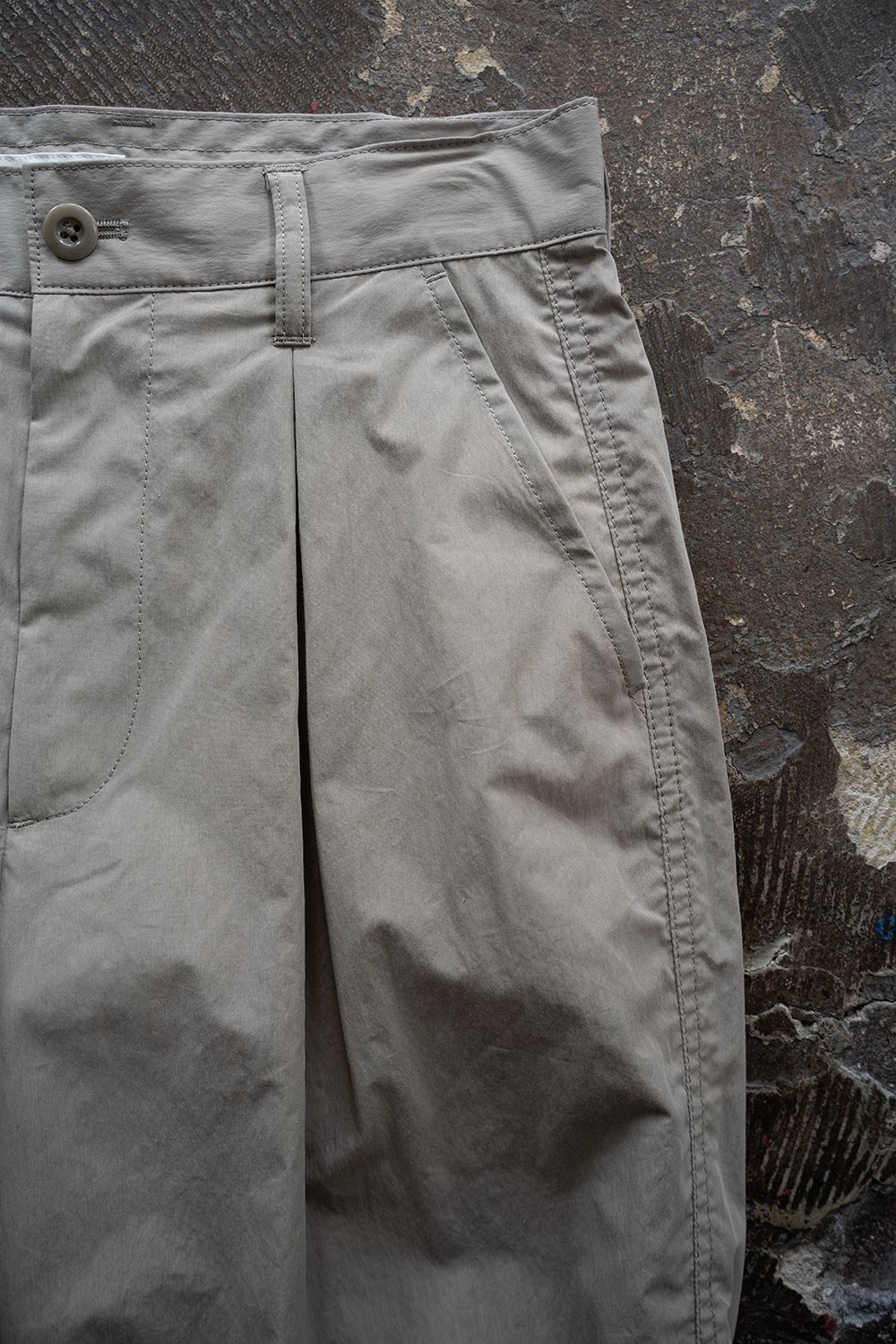 【26SS】2-Tack Puckering Wide Pants/2タックパッカリングワイドパンツ(LIGHT GRAY)