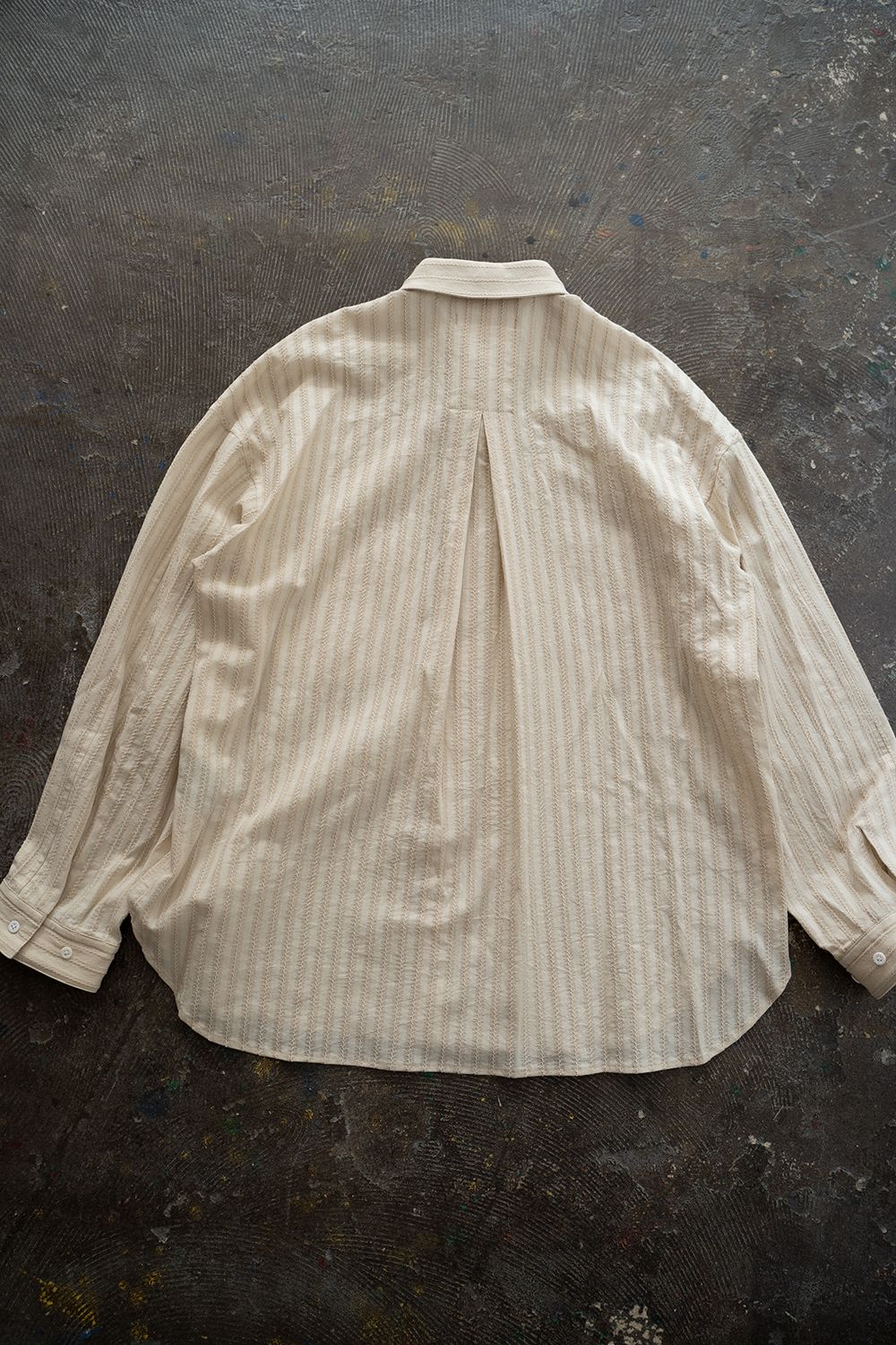 juha - 【ラスト1点】【21SS】Leno Cloth Stripe Over Shirt/レノ