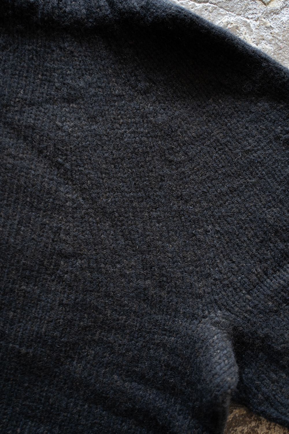 yak/lambs multi ply HAND KNITTING yoke top turtle neck sweater(DARK NAVY)