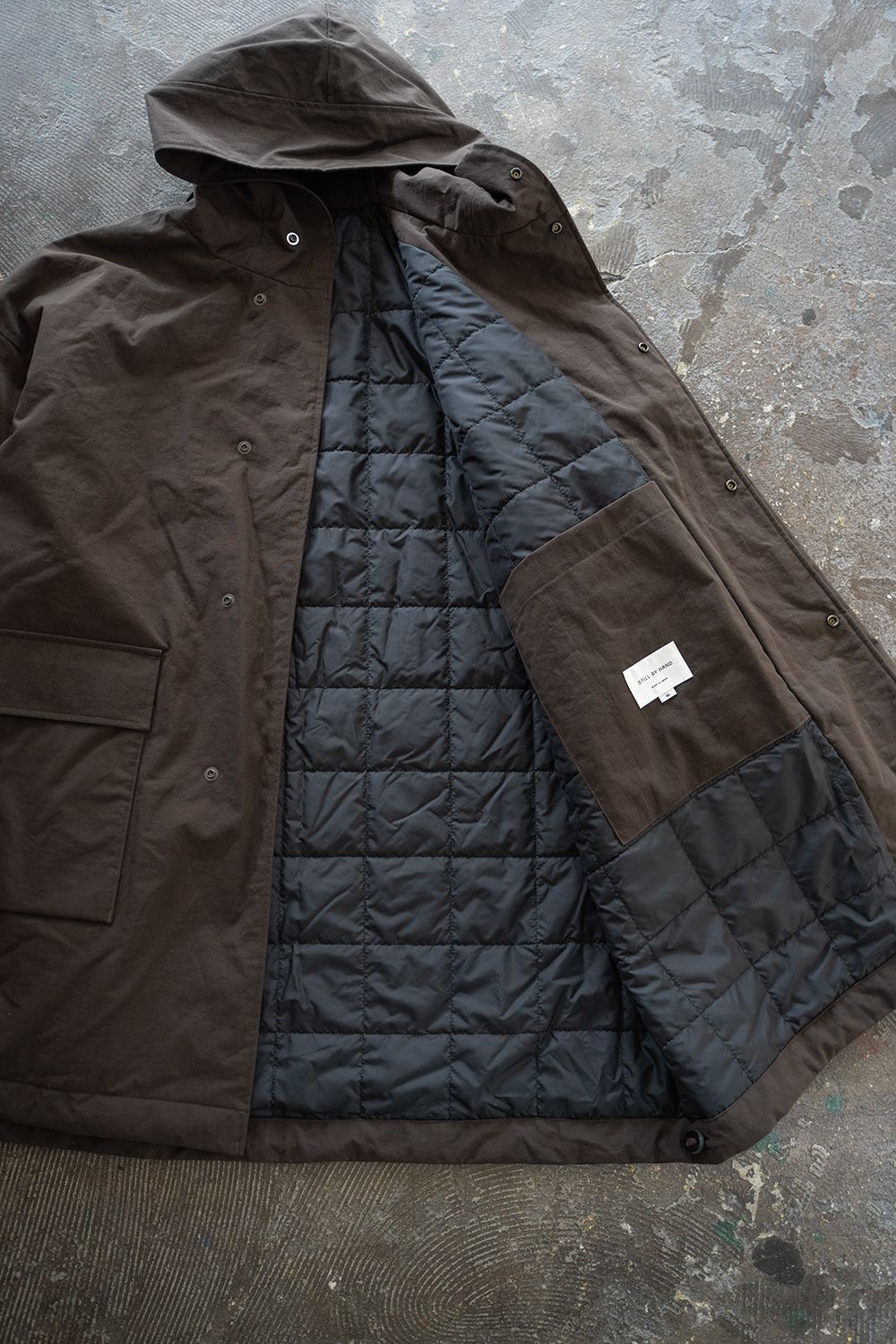 【ラスト1点】【24AW】撥水ナイロンオックスシンサレートフーデッドコート(BROWN)