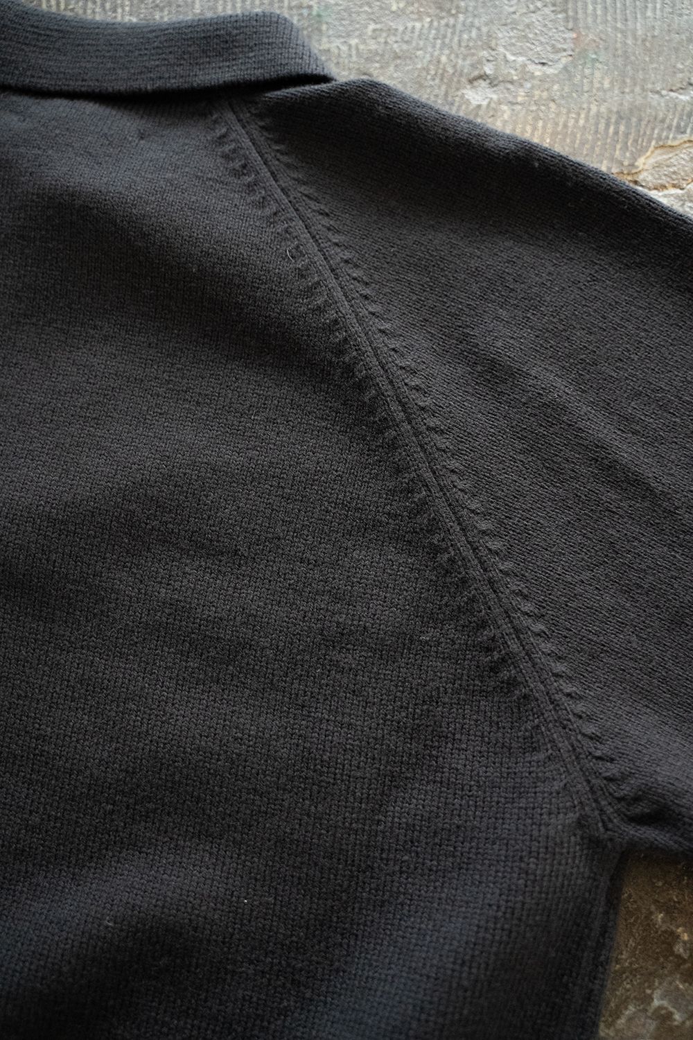 【ラスト1点】【23AW】7Gスキッパーポロニット(CHARCOAL)