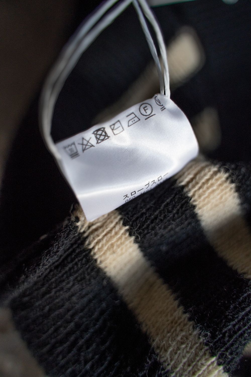 【ラスト1点】Hard twisted Shetlandwool GOB sweater(BLACK×WHITE)