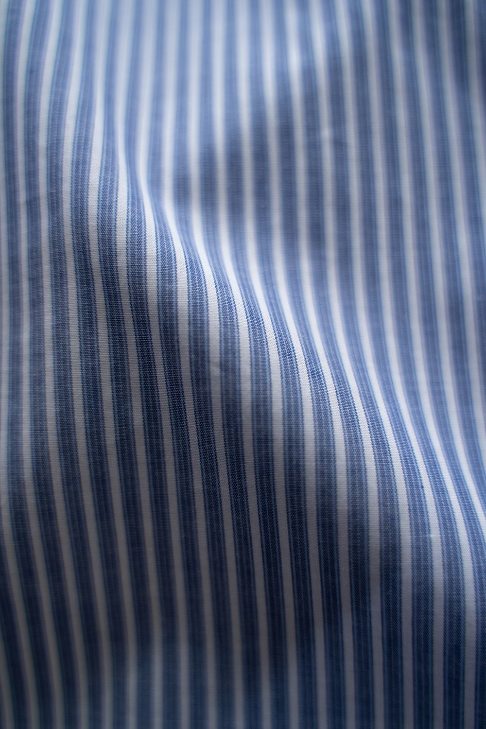 【26SS】両胸ポケットバンドカラーストライプシャツ(NAVY)