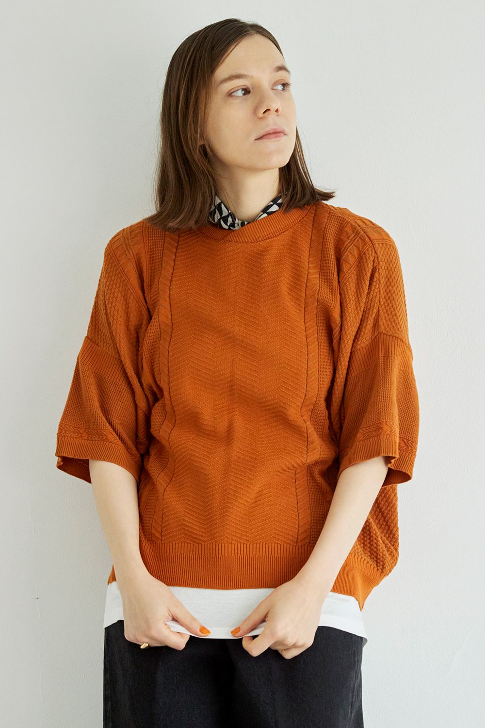 YASHIKI - 【ラスト1点】【22SS】Nagisa Knit(ORANGE) | Salty