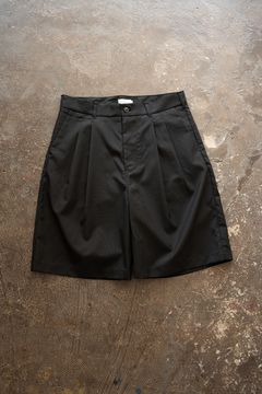 【26SS】Super120'sウールハーフパンツ(BLACK)