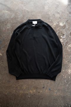 【26AW】コットン×シルク12Gニットポロ(INK BLACK)