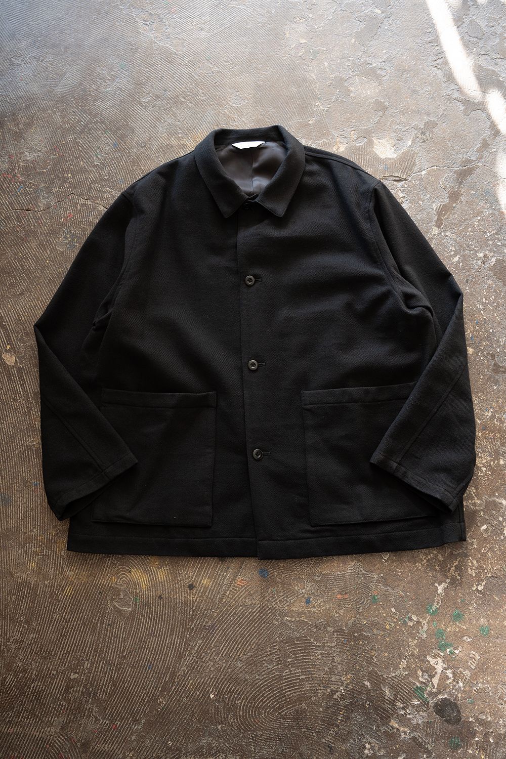 【26AW】コットン×ウールカルゼカバーオール(BLACK)