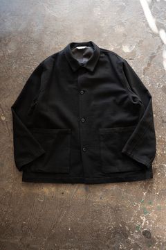 【26AW】コットン×ウールカルゼカバーオール(BLACK)