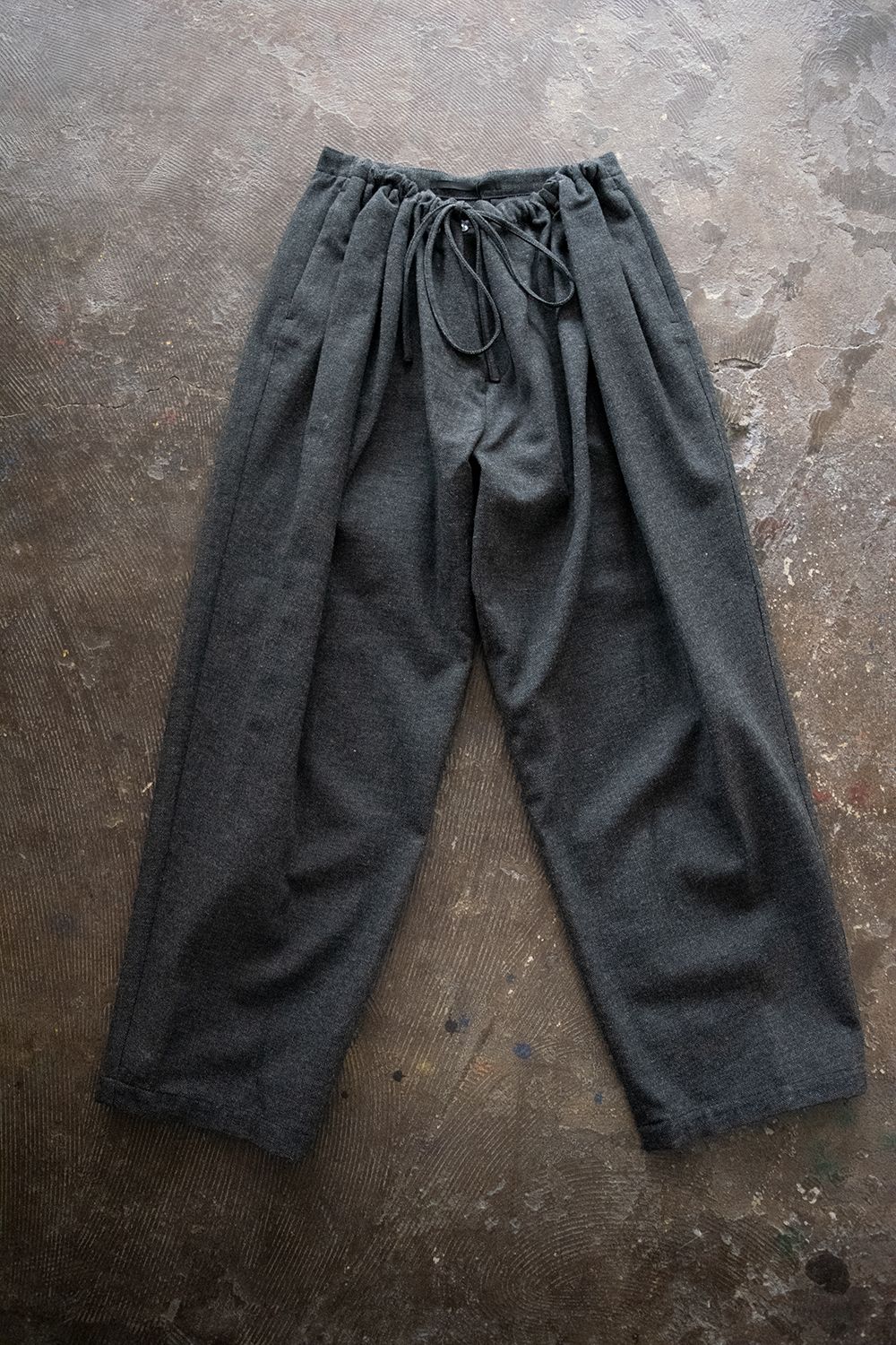 【ラスト1点】【20AW】C/W Herringbone Gathered Pants(GRAY) - フリーサイズ