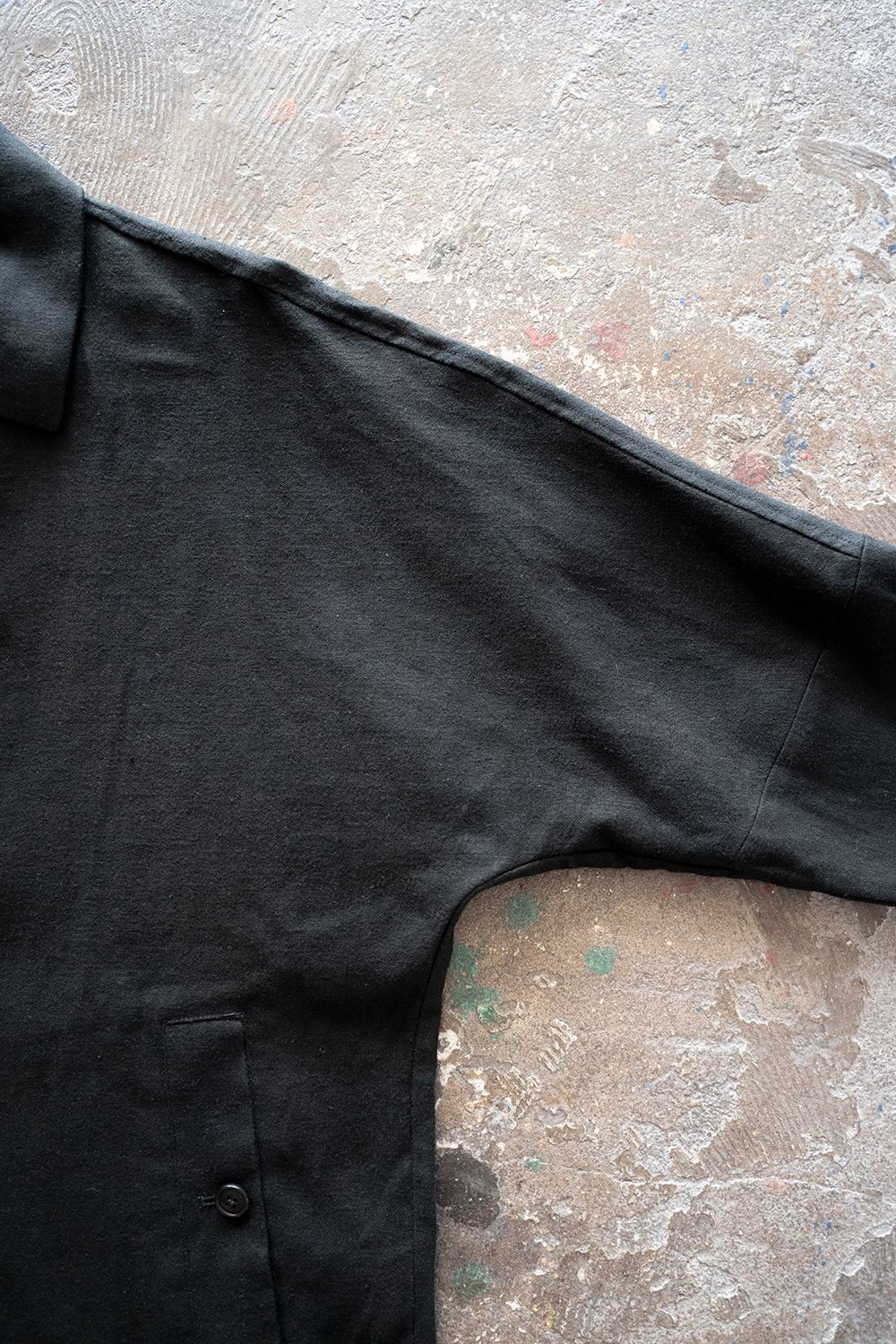 【ラスト1点】【22AW】ドルマンスリーブリネンオックスカバーオールジャケット(BLACK)