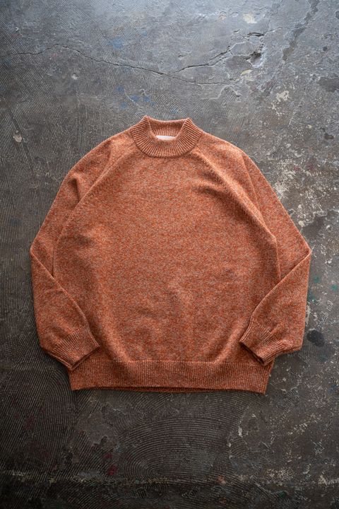 【ラスト1点】【25AW】モックネックメランジニット(MELANGE ORANGE)
