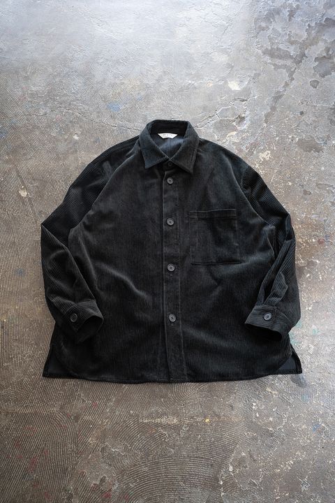 【ラスト1点】【25AW】綿×レーヨンコーデュロイシャツジャケット(BLACK)
