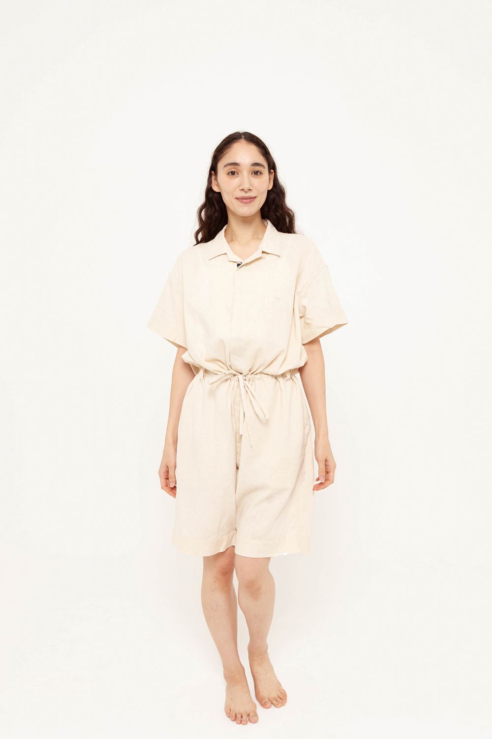 【26SS】"joint(short)"pajama【オールインワン】(washed cotton hemp NATURAL)