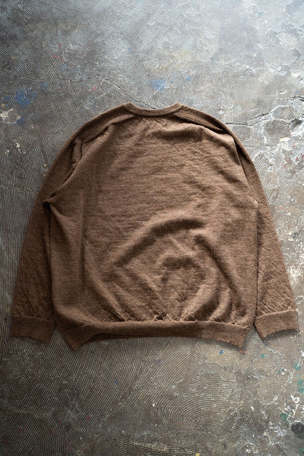 【23AW】ベビーアルパカクルーネックニット(BROWN)