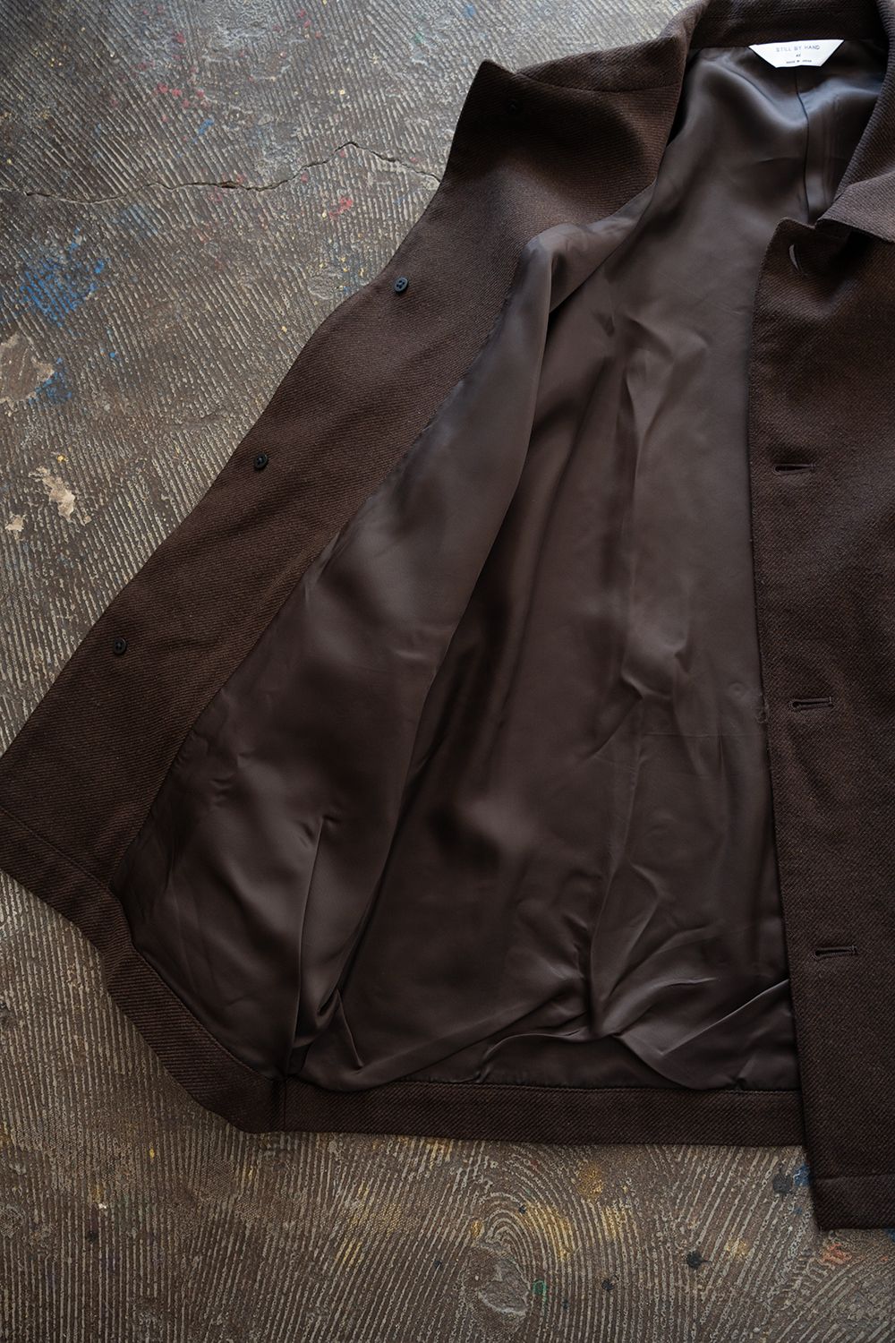 【26AW】コットン×ウールカルゼカバーオール(DARK BROWN)