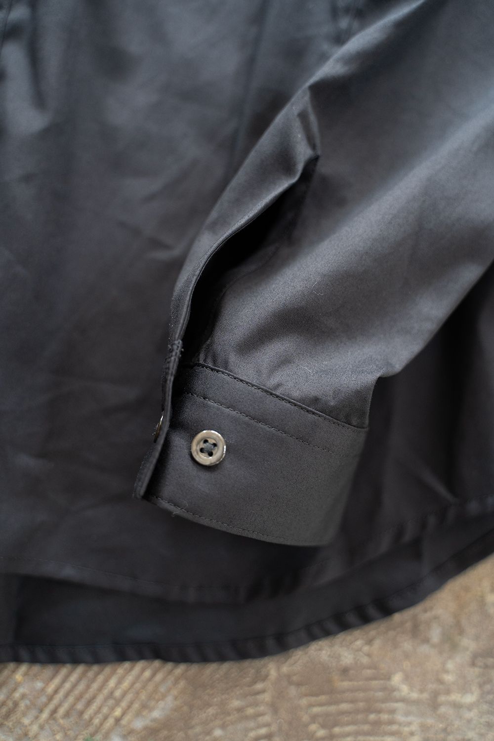 【ラスト1点】【23AW】High Neck Broad Shirt/ハイネックブロードシャツ(BLACK)