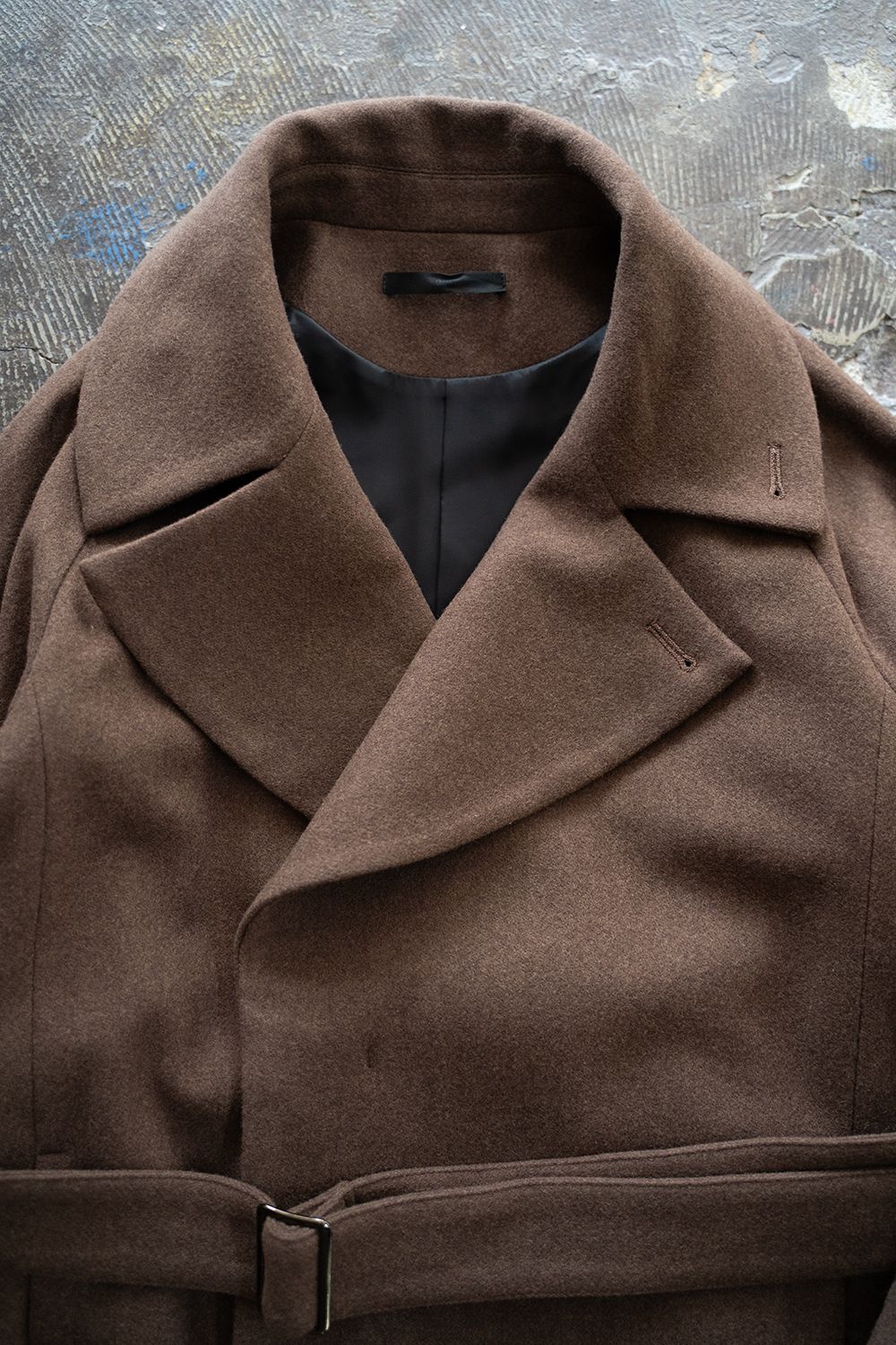 【25AW】Belted Over Coat/ベルテッドオーバーコート(BROWN)