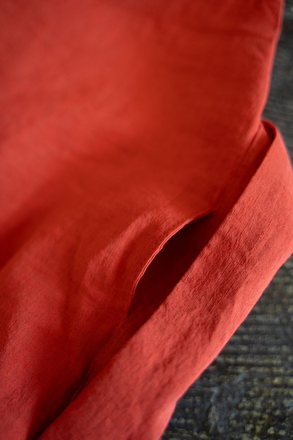 【25SS】"week s/s"pajama【セットアップ】(washed cotton linen ORANGE RED)