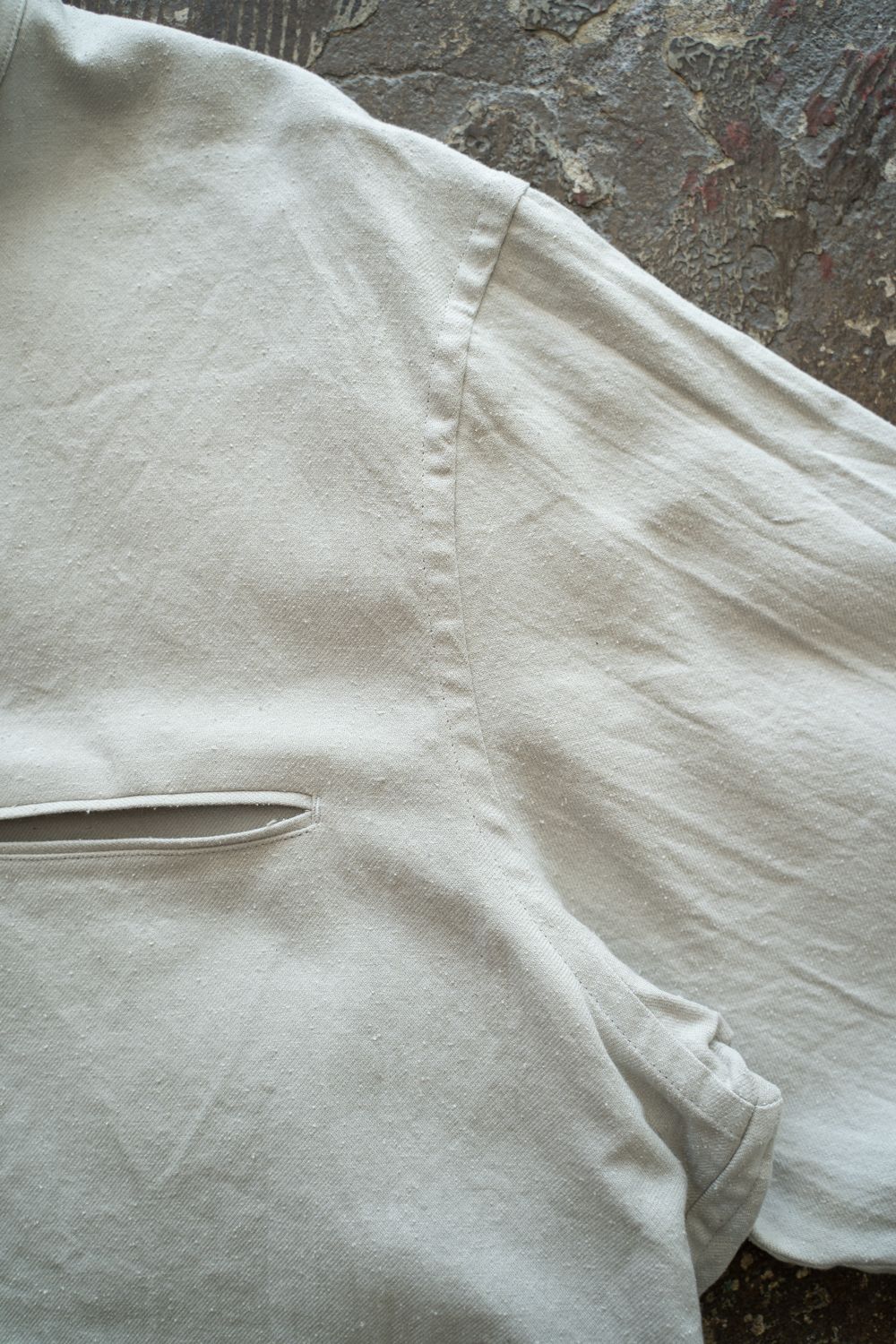 【ラスト1点】【25AW】極小襟コットン×シルクネップシャツ(SAGE)