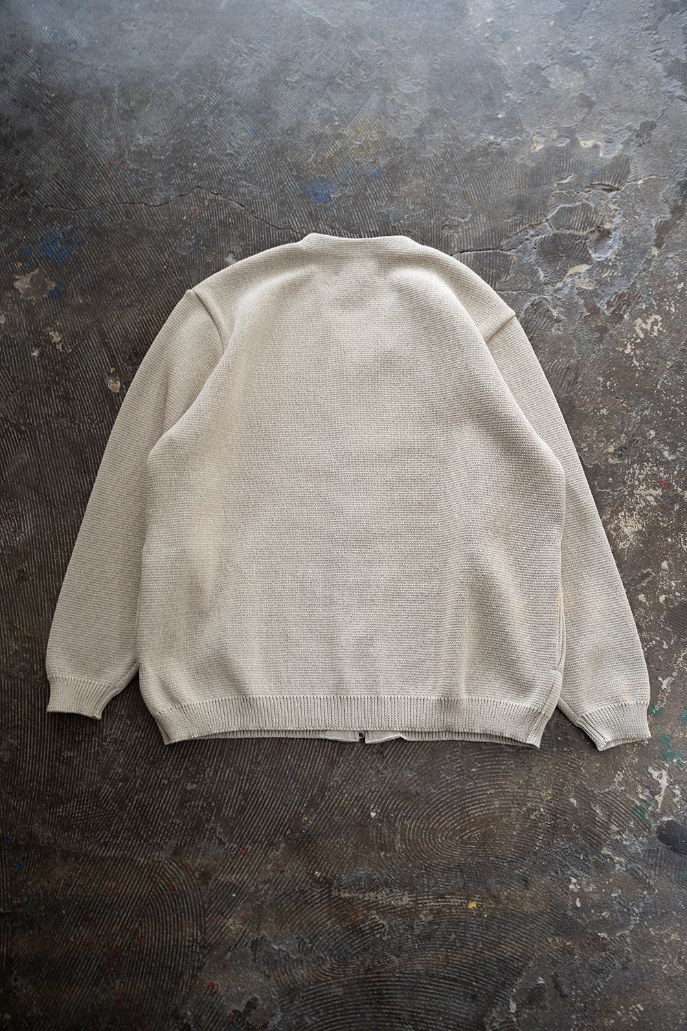 【ラスト1点】【25SS】ポリエステル×和紙ニットジップカーディガン(OATMEAL)