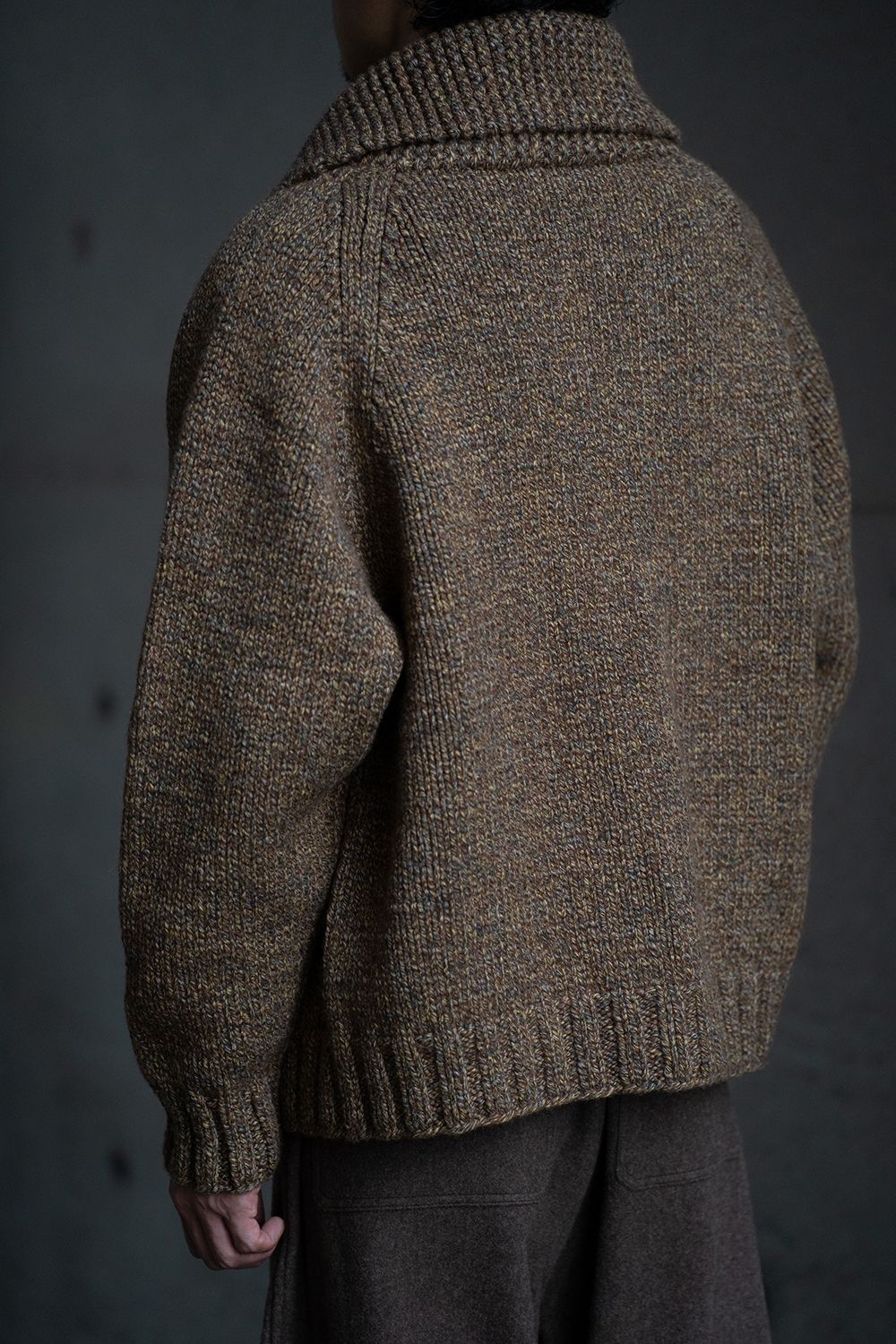 【ラスト1点】yak/lambs multi ply HAND KNITTING cowichan sweater(MARRON)