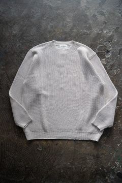 【ラスト1点】【23SS】擬麻コットンクルーネックニット(LIGHT GRAY)