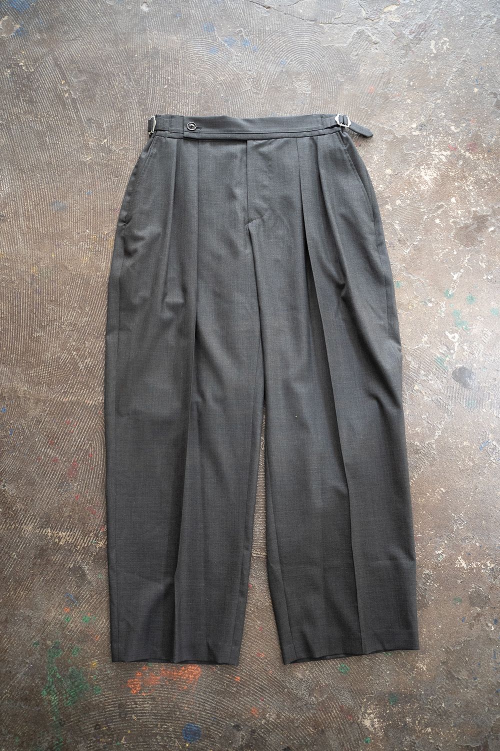 SAYATOMO - 【ラスト1点】2-Tack Wool Tropical Trousers/2タックウールトロピカルトラウザーズ(BLACK) |  Salty