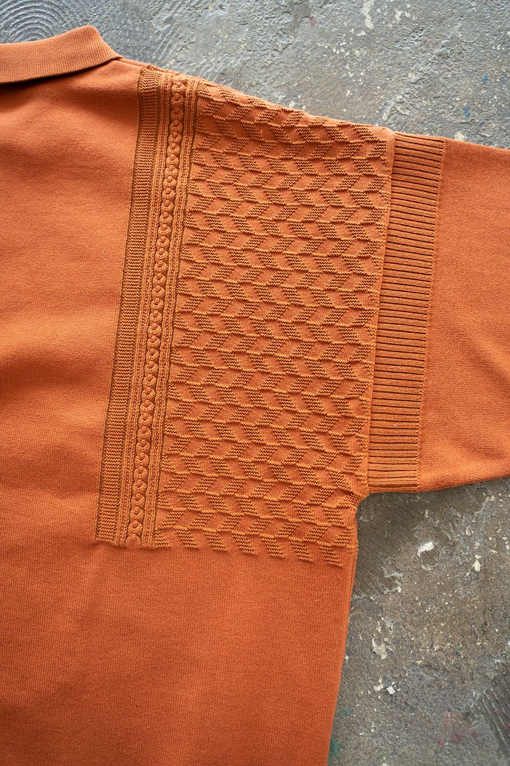 YASHIKI - 【ラスト1点】【22AW】Hatsushimo Knit Polo(ORANGE) | Salty