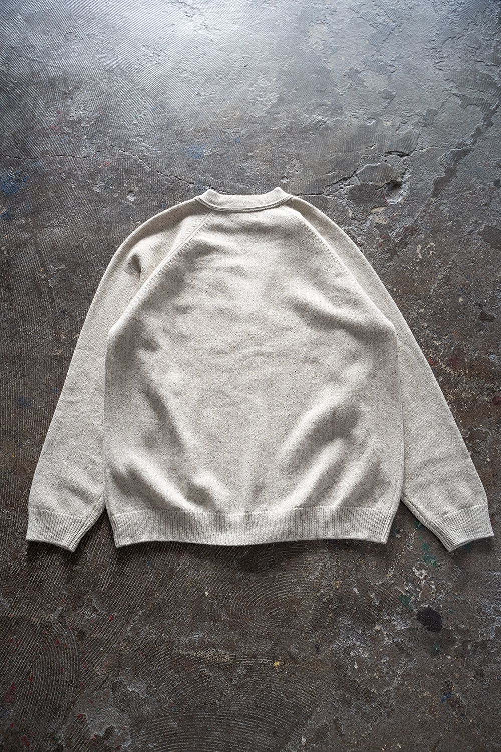 【ラスト1点】【22AW】シルク混タスマニアラムウールカーディガン(LIGHT BEIGE)