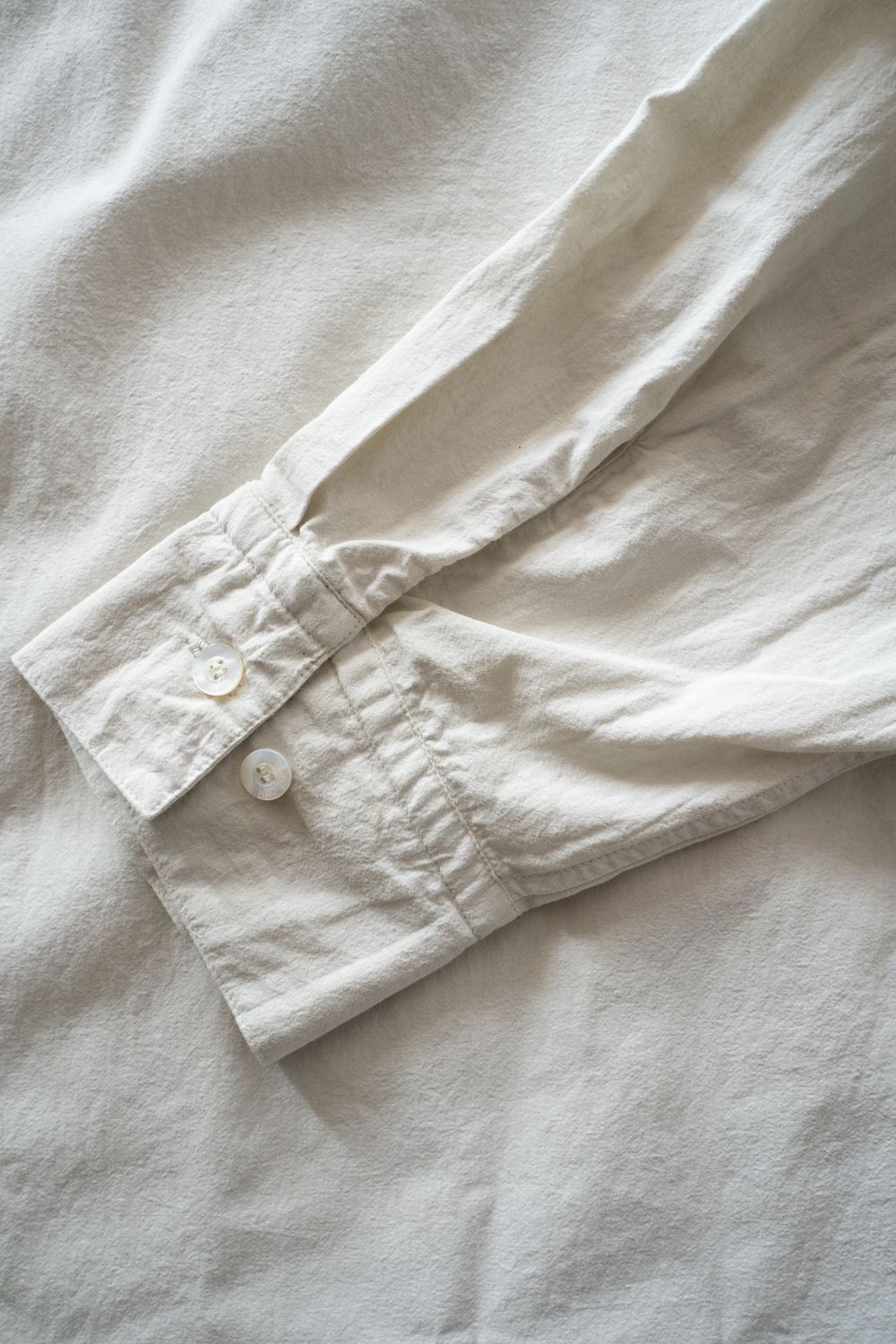 強撚OCブロードシャツ(ベンガラ白)