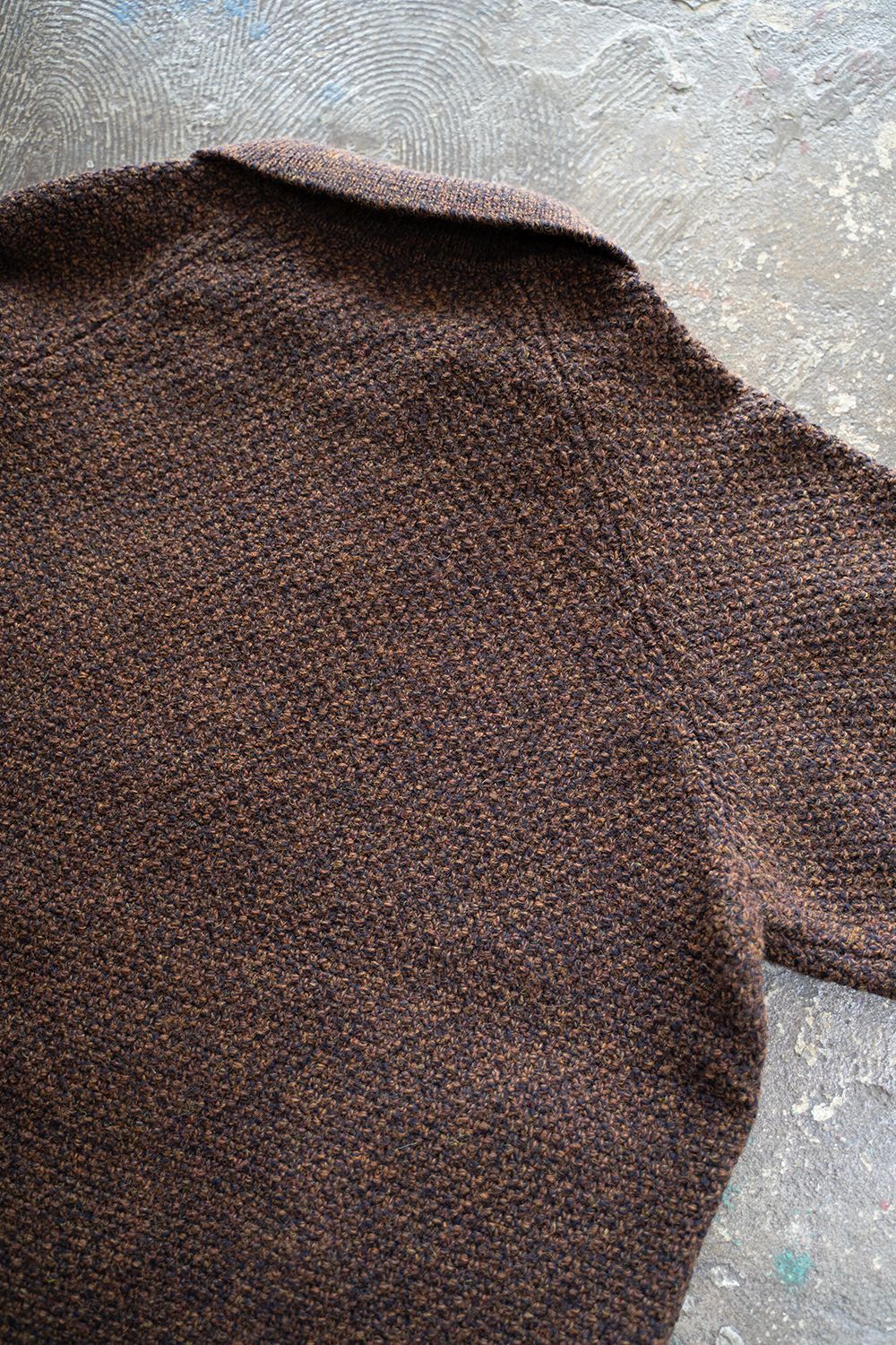 【25AW】5Gニットジップブルゾン(MELANGE BROWN)