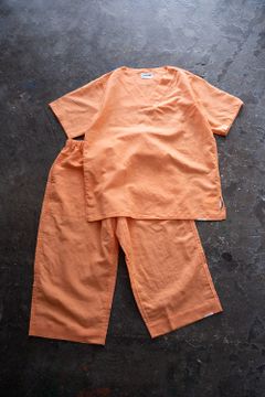 【ラスト1点】"zen "pajama linen cotton/パジャマ(セットアップ)【ユニセックス】(ORANGE)