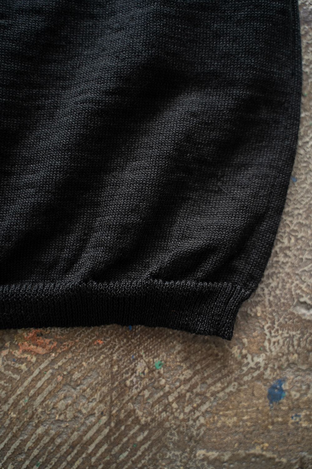 【ラスト1点】【25SS】リネン×コットンニットTee(BLACK)