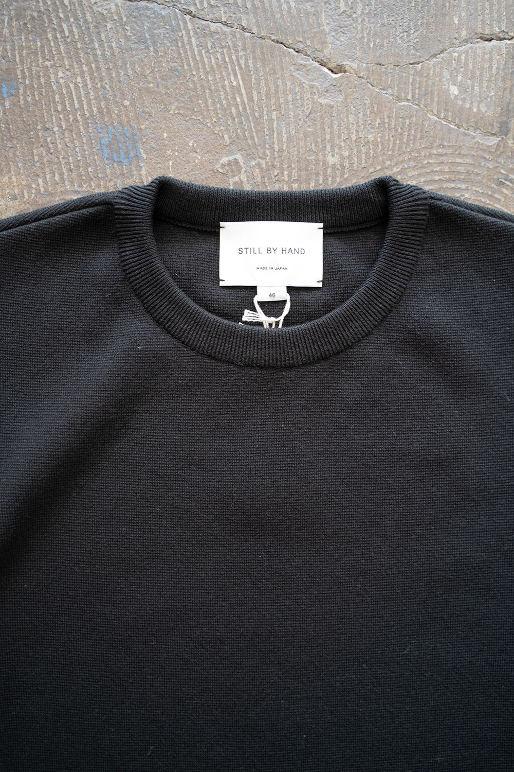 【ラスト1点】【22SS】コットンリネンシルク半袖ニットTee(BLACK)