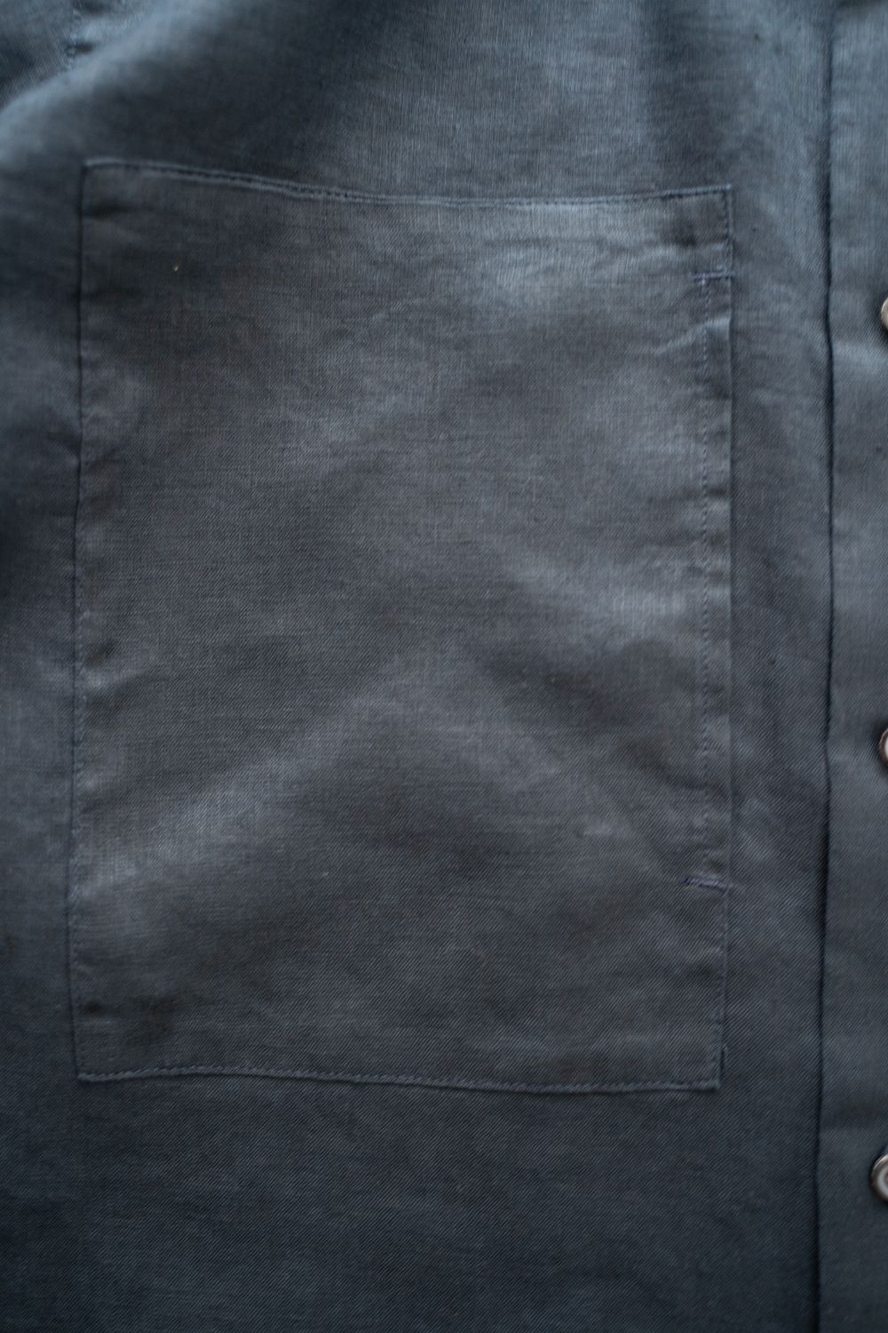 【ラスト1点】【24SS】リネンバンドカラーシャツ(NAVY)