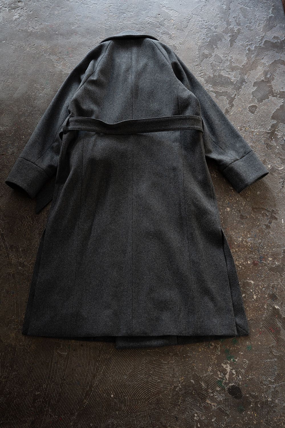 【26AW】Belted Over Coat/ベルテッドオーバーコート(GRAY)