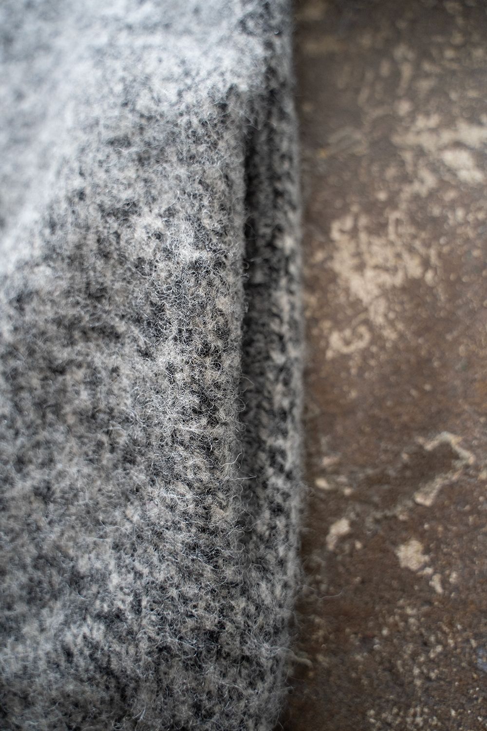 【ラスト1点】brushed yak/Shetland wool hoodie balaclava(BLACK MIX)