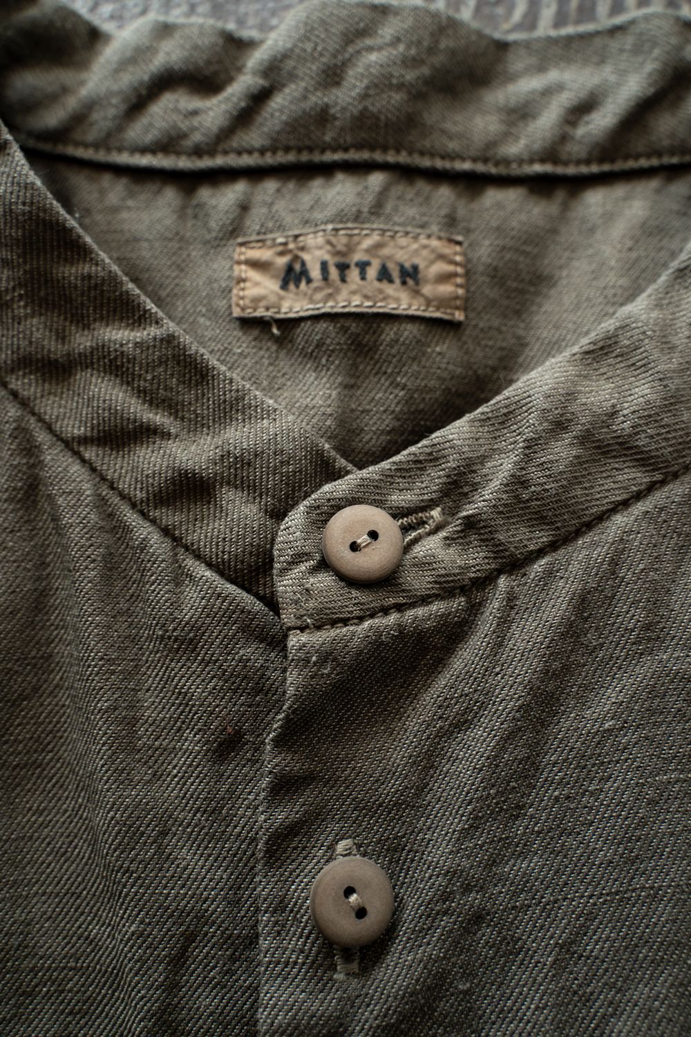 和紙大麻シャツ(蓬(濃))