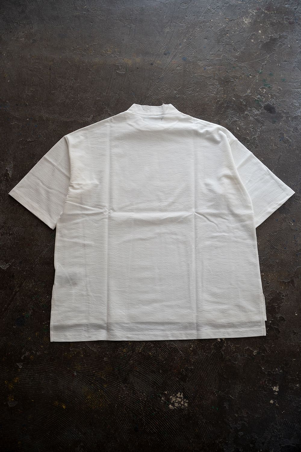 【ラスト1点】【21SS】Shadow Stripe Mock Neck/シャドウストライプモックネックカットソー( WHITE)